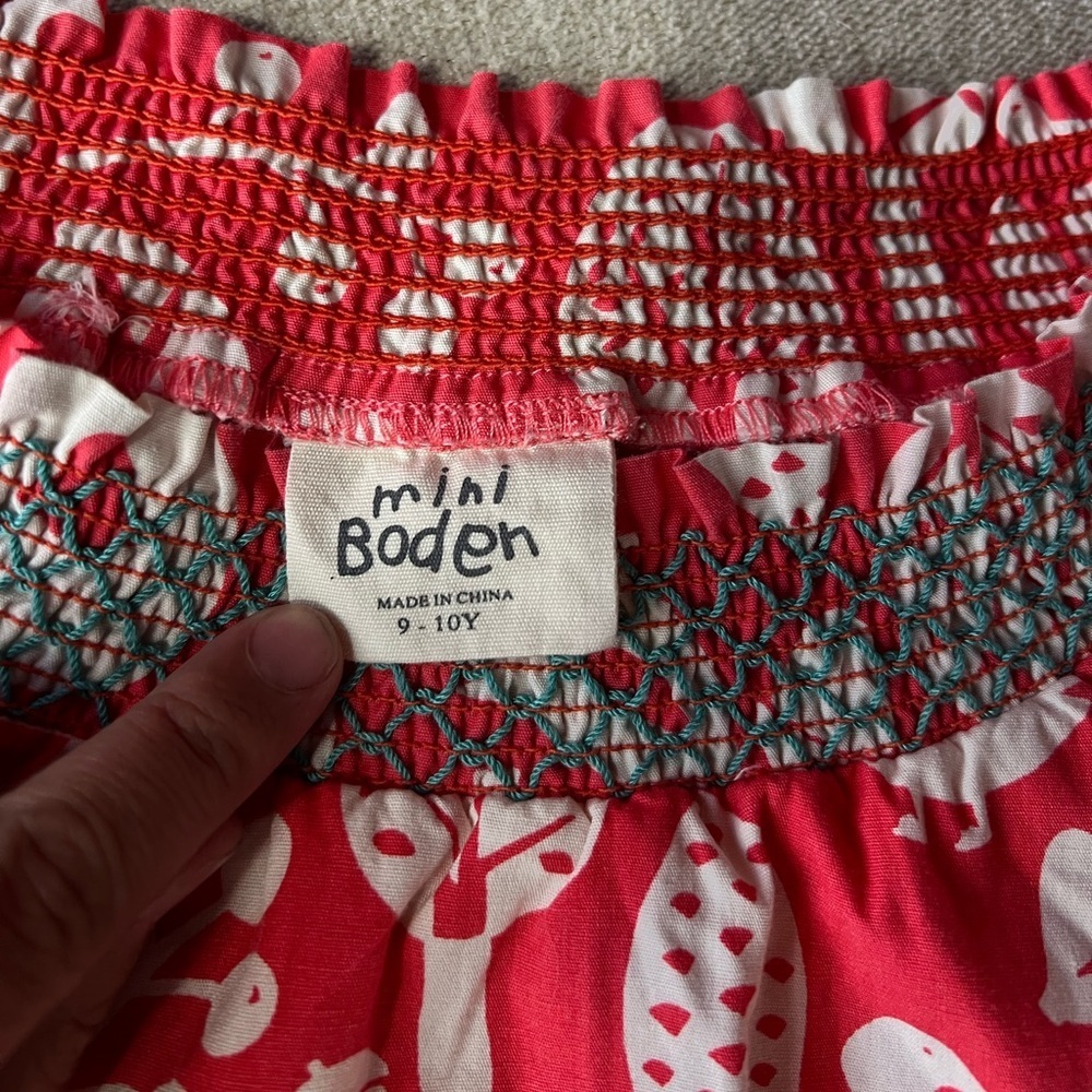 Mini Boden Bird Floral Botanical Long Sleeve Dress - Picture 3 of 9